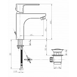 Μπαταρία Αναμεικτική Νιπτήρος Slovarm EH.3501 Χρωμέ